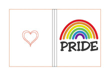 Load image into Gallery viewer, Pride Rainbow notebook cover (2 sizes available) machine embroidery design DIGITAL DOWNLOAD