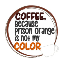 Load image into Gallery viewer, Prison Orange machine embroidery design (4 sizes included) DIGITAL DOWNLOAD