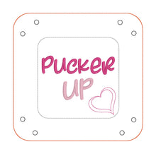 Load image into Gallery viewer, Pucker up makeup wipe and tray set (2 sizes of wipes and 2 sizes of trays included) machine embroidery design DIGITAL DOWNLOAD