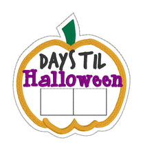 Load image into Gallery viewer, Halloween pumpkin applique Advent countdown(4x4 &amp; 5x7 hoop sizes) machine embroidery design DIGITAL DOWNLOAD