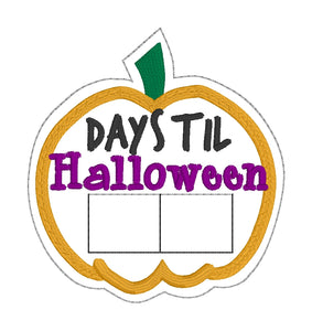 Halloween pumpkin applique Advent countdown(4x4 & 5x7 hoop sizes) machine embroidery design DIGITAL DOWNLOAD
