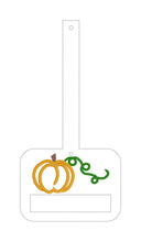 Load image into Gallery viewer, Pumpkin applique towel topper (5x7 &amp; 5x10 versions included) machine embroidery design DIGITAL DOWNLOAD