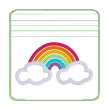 Load image into Gallery viewer, Rainbow Applique ITH Bag and charm embroidery design (5 sizes available) DIGITAL DOWNLOAD