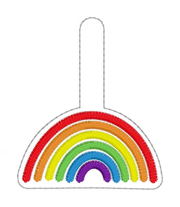 Sketchy Rainbow snap tab (single & multi file included) machine embroidery design DIGITAL DOWNLOAD
