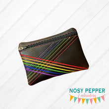 Load image into Gallery viewer, Rainbow weave ITH Bag (5 sizes available) machine embroidery design DIGITAL DOWNLOAD