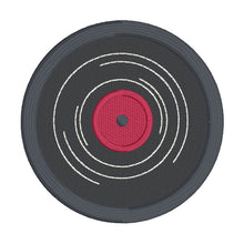 Load image into Gallery viewer, Record Patch (2 sizes included) machine embroidery design DIGITAL DOWNLOAD