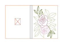 Load image into Gallery viewer, Rose ITH Notebook cover (2 sizes available) machine embroidery design DIGITAL DOWNLOAD