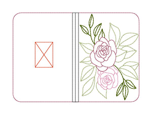 Rose ITH Notebook cover (2 sizes available) machine embroidery design DIGITAL DOWNLOAD