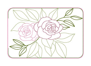 Rose ITH mugrug (4 sizes included) machine embroidery design DIGITAL DOWNLOAD