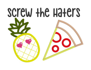 Screw the Haters applique machine embroidery design (4 sizes included) DIGITAL DOWNLOAD