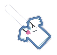 Load image into Gallery viewer, Scrub Applique eyelet fob and snap tab set
