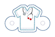 Load image into Gallery viewer, Scrub Top Shoe Charm machine embroidery design