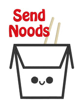 Load image into Gallery viewer, Send Noods applique machine embroidery design (5 sizes included) DIGITAL DOWNLOAD