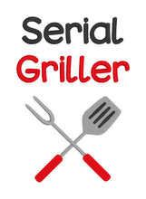 Load image into Gallery viewer, Serial griller machine embroidery design (5 sizes included) DIGITAL DOWNLOAD