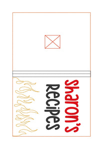Sharon's recipes notebook cover (2 sizes available) machine embroidery design DIGITAL DOWNLOAD