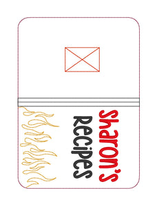 Sharon's recipes notebook cover (2 sizes available) machine embroidery design DIGITAL DOWNLOAD