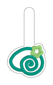 Shell Applique Snap tab (single & multi files included) machine embroidery design DIGITAL DOWNLOAD