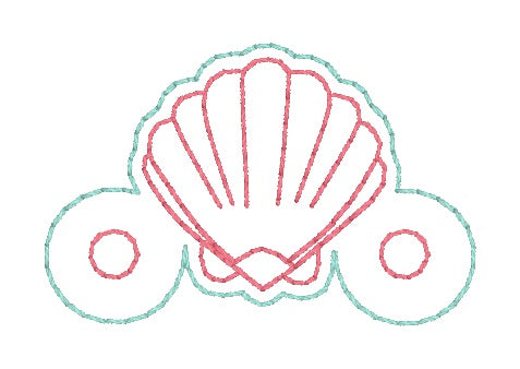 Shell Charm machine embroidery design (3 versions included) DIGITAL DO ...