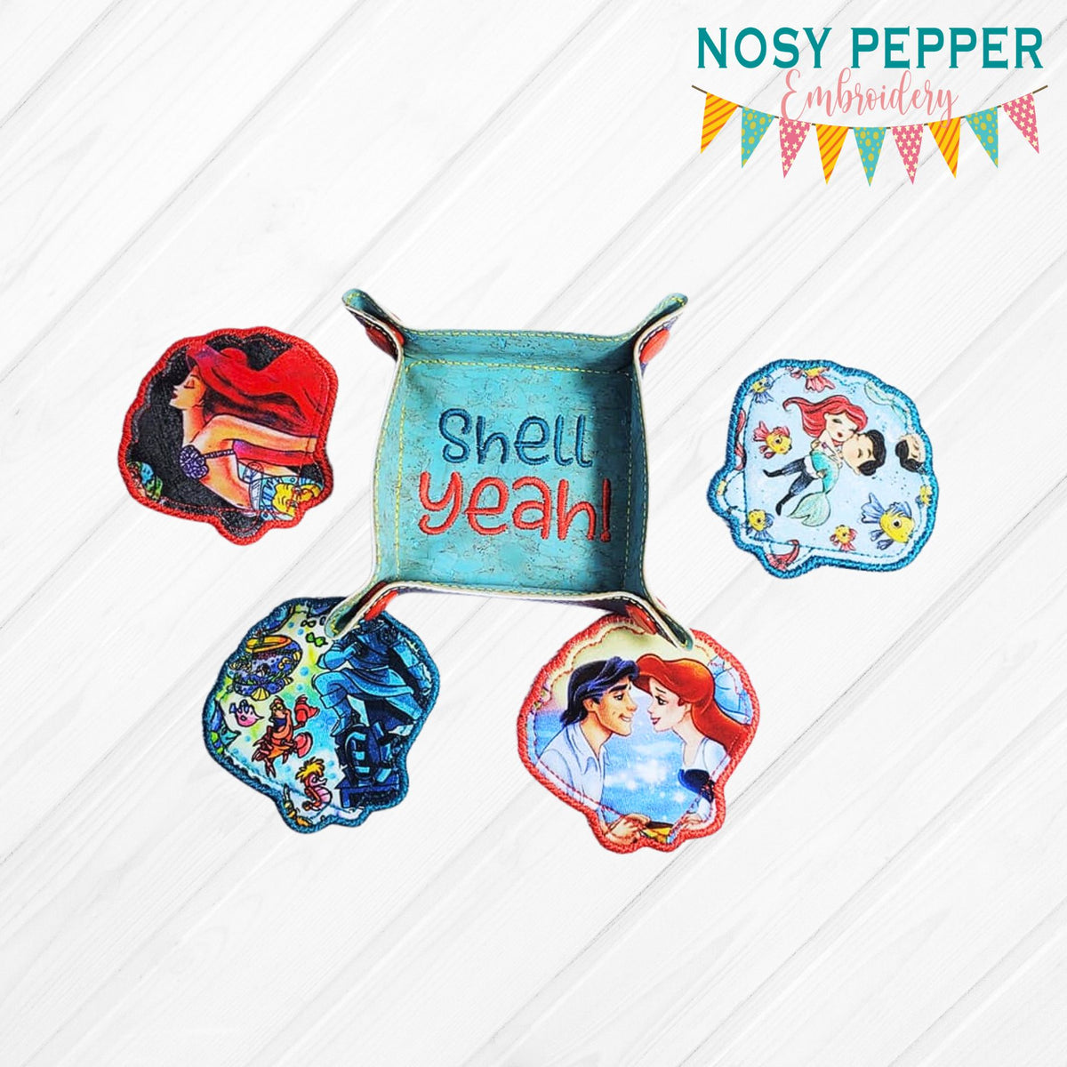 Shell wipe set (includes 2 sizes of wipes and trays) machine embroider ...