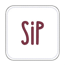 Load image into Gallery viewer, Drinks Coaster set machine embroidery design (4 designs included) DIGITAL DOWNLOAD