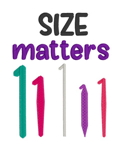 Size matters machine embroidery design (4 sizes included) DIGITAL DOWNLOAD