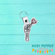 Load image into Gallery viewer, Skeletal Hand Snap tab (Single and Multi file included) machine embroidery design DIGITAL DOWNLOAD