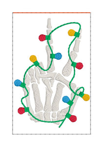 Skeleton Lights Gift Card holder machine embroidery design 4x4 DIGITAL DOWNLOAD