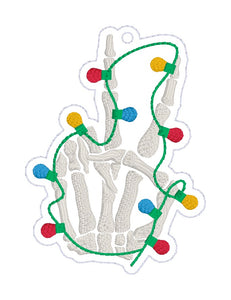 Skeleton Lights ornament 4x4 machine embroidery design DIGITAL DOWNLOAD