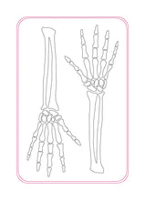 Load image into Gallery viewer, Skeleton mug rug (2 versions and 4 sizes included) machine embroidery design DIGITAL DOWNLOAD