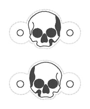 Load image into Gallery viewer, Skull Shoe Charm machine embroidery design (3 versions included) DIGITAL DOWNLOAD