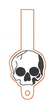 Load image into Gallery viewer, Sketchy Skull Wallet Tab (2 sizes included) TAB ONLY-- machine embroidery design DIGITAL DOWNLOAD