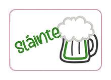 Load image into Gallery viewer, Slainte Applique ITH Mug rug (4 sizes and 2 versions included) machine embroidery design DIGITAL DOWNLOAD