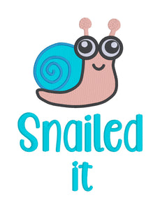 Snailed It! Sketchy machine embroidery design (4 sizes included) DIGITAL DOWNLOAD
