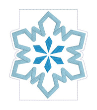 Load image into Gallery viewer, Snowflake Applique Card holder 4x4 machine embroidery design DIGITAL DOWNLOAD