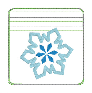 Snowflake applique ITH Bag (5 sizes available) machine embroidery design DIGITAL DOWNLOAD