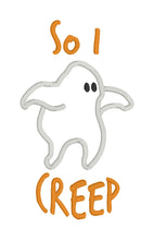 Load image into Gallery viewer, So I creep applique (5 sizes included) machine embroidery design DIGITAL DOWNLOAD