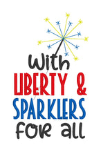 Load image into Gallery viewer, With Liberty &amp; sparklers for all machine embroidery design (4sizes included) DIGITAL DOWNLOAD