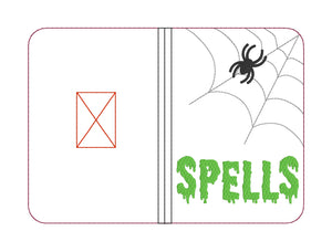 Spells Notebook cover (2 sizes available) machine embroidery design DIGITAL DOWNLOAD