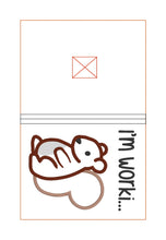 Load image into Gallery viewer, Squirrel Applique Notebook Cover 2 sizes available machine embroidery design DIGITAL DOWNLOAD