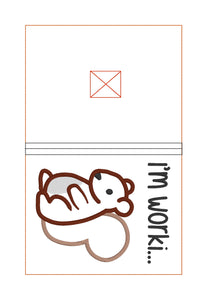 Squirrel Applique Notebook Cover 2 sizes available machine embroidery design DIGITAL DOWNLOAD