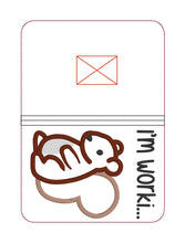 Load image into Gallery viewer, Squirrel Applique Notebook Cover 2 sizes available machine embroidery design DIGITAL DOWNLOAD
