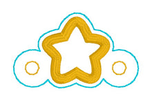 Load image into Gallery viewer, Star Shoe Charm applique machine embroidery design (3 versions included) DIGITAL DOWNLOAD
