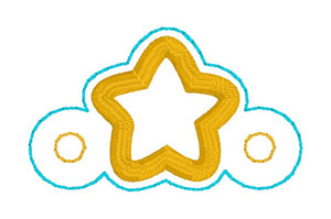 Star Shoe Charm applique machine embroidery design (3 versions included) DIGITAL DOWNLOAD
