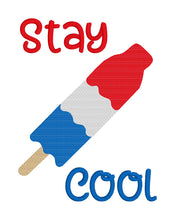 Load image into Gallery viewer, Stay Cool applique &amp; sketch fill versions included (5 sizes) machine embroidery design DIGITAL DOWNLOAD