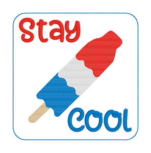 Stay Cool coaster 4x4 machine embroidery design DIGITAL DOWNLOAD