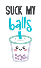 Load image into Gallery viewer, Suck My Balls applique machine embroidery design (4 sizes included) DIGITAL DOWNLOAD