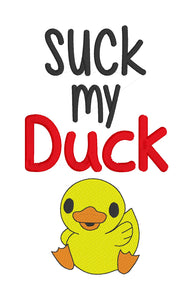 Suck my Duck machine embroidery design (5 sizes included) DIGITAL DOWNLOAD