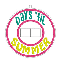 Load image into Gallery viewer, Summer Advent countdown ITH Sign 5x7 Hoop machine embroidery design DIGITAL DOWNLOAD
