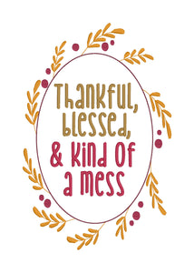 Thankful, Blessed machine embroidery design (4 sizes included) DIGITAL DOWNLOAD