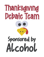 Load image into Gallery viewer, Thanksgiving Debate Team machine embroidery design DIGITAL DOWNLOAD
